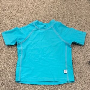 Kids Aqua Blue Short Sleeve Rash Guard - iPlay UPF50 Med 6-12m